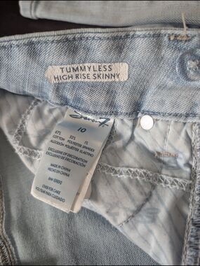 Seven7 Light Blue Tummyless High-Rise Skinny Jeans